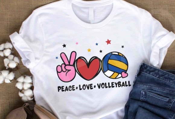 Peace Love Volleyball Svg: Graphics for T-Shirt Designs