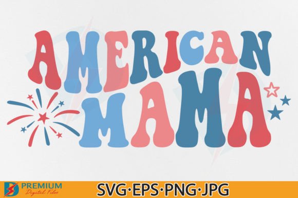 Retro American Mama SVG: Graphics for T-Shirt Designs