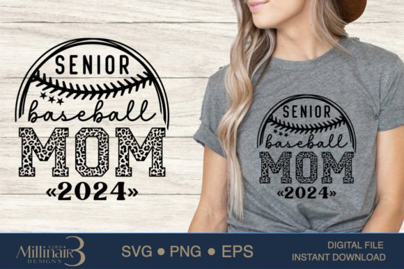 Senior Baseball Mom 2024: Graphics for T-Shirt Designs